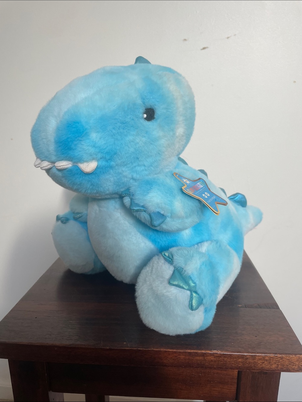 FAO Schwarz Light Blue Plush Dinosaur Stuffed Animal
